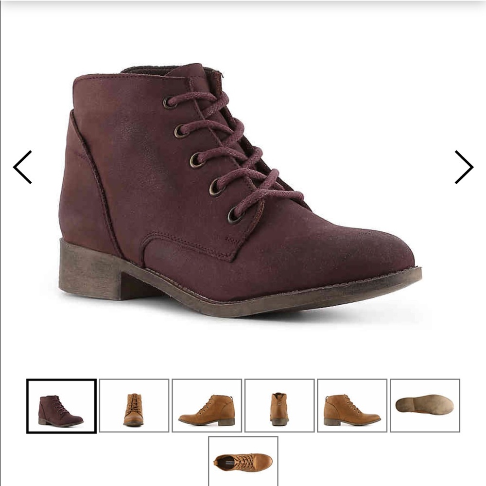 Steve Madden lace up rubin booties burgundy sz 10